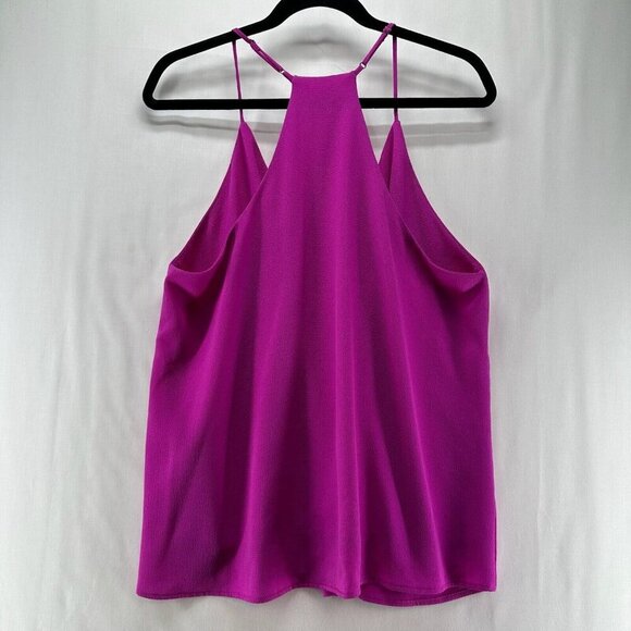 Tyche Tank Top Womens Sz L V-Neck Adjustable Strap Racerback Flowy Cami Fuchsia - Picture 2 of 10